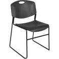 thumbnail image 4 of HomeStock Modern Minimalism 36" Square Breakroom Table- Mahogany & 4 Zeng Stack Chairs- Black, Ideal for Cafeterias, Dining, and Office Spaces, 4 of 6