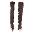 thumbnail image 3 of Glaze Women Suede Dress Over the Knee Boots Side Zipper with Sculptural Heel, 3 of 4