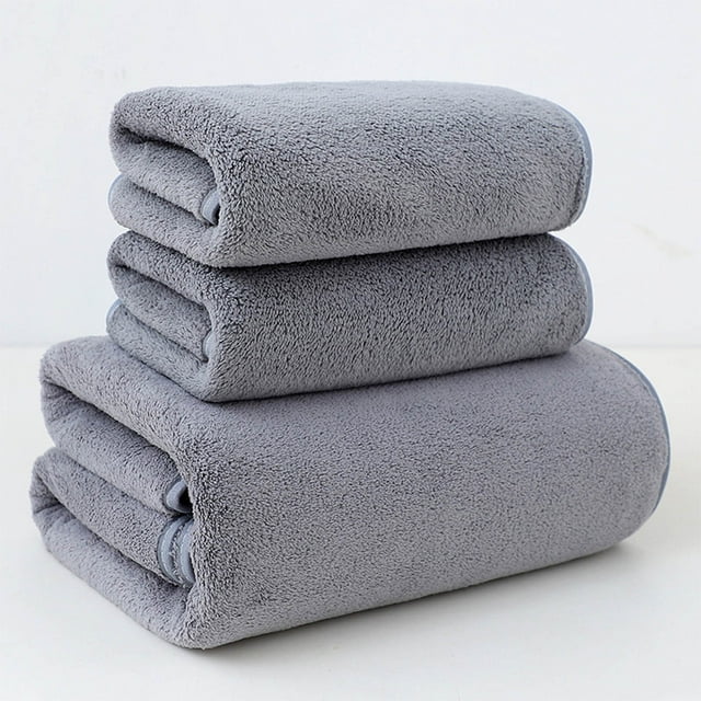 Set de Toallas de Terciopelo Hilado | Toallas de Algodón Suaves y Altamente Absorbentes | Secado Rápido para Spa, Gimnasio, Baño | Duraderas y Lavables a Máquina | El Set Incluye 1 Toalla de Baño