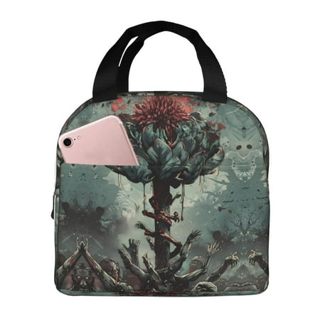 Insulated Lunch Bag for Women Men - Zombie Flower Apocalypse Leakproof Cooler Lunch Box for Women Men  Lunch Tote Bags for Work School Picnic Travel