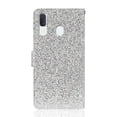 thumbnail image 2 of Allytech Samsung Galaxy A40 Case for Girls, Glitter Bling Design PU Leather Folding Stand Shockproof Hand Strap Magnetic Credit Cards Slots Wallet Case Flip Cover for Samsung Galaxy A40, Silver, 2 of 9