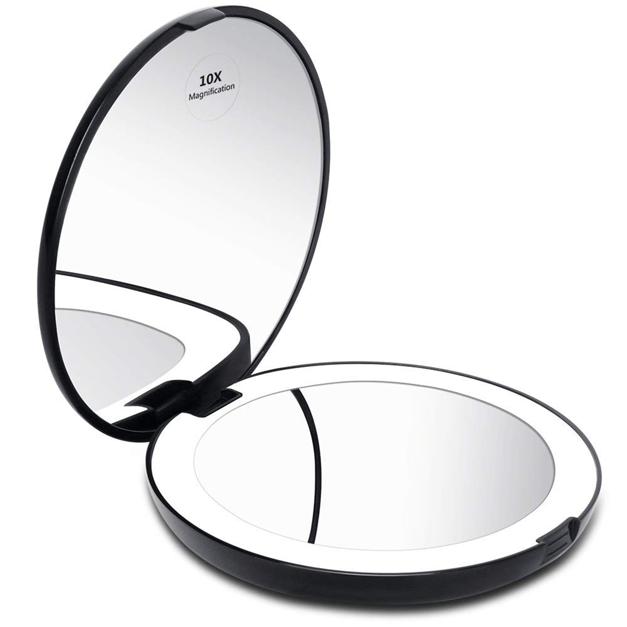 Kedsum Perfect Oversized Hand Mirror Lighted Compact Travel 1x 10x Magnifying Makeup