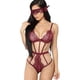thumbnail image 1 of VISgogo Lencería de una pieza para mujer, sin mangas, sin espalda, sujetador de liga hueco y bragas de encaje con parche en el ojo VISgogo moda, 1 of 1