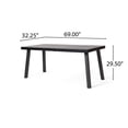 thumbnail image 5 of Villea Dining Table, Black Acacia Wood, Iron Base, Rectangular 69 Inch, 5 of 5