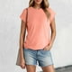 thumbnail image 1 of MKLEKYY Playeras Mujer Casual Camiseta De Verano De Manga Corta Para Mujer, Color Liso, Con Mangas Cubiertas Talla XXL, 1 of 3