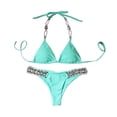 thumbnail image 1 of lionlar Women's Triangle Bathing Suits Two Pieces Swimsuit Bikini Set Travel M, 1 of 9