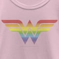 thumbnail image 2 of Girl's Wonder Woman Rainbow Classic Logo  Graphic Tee Light Pink Medium, 2 of 4