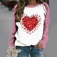 thumbnail image 1 of Qertyioot Chandail en Molleton de la Saint-Valentin pour Femmes, Blouse à Manches Longues Imprimée Col Rond Tunique Décontractée, 1 of 3