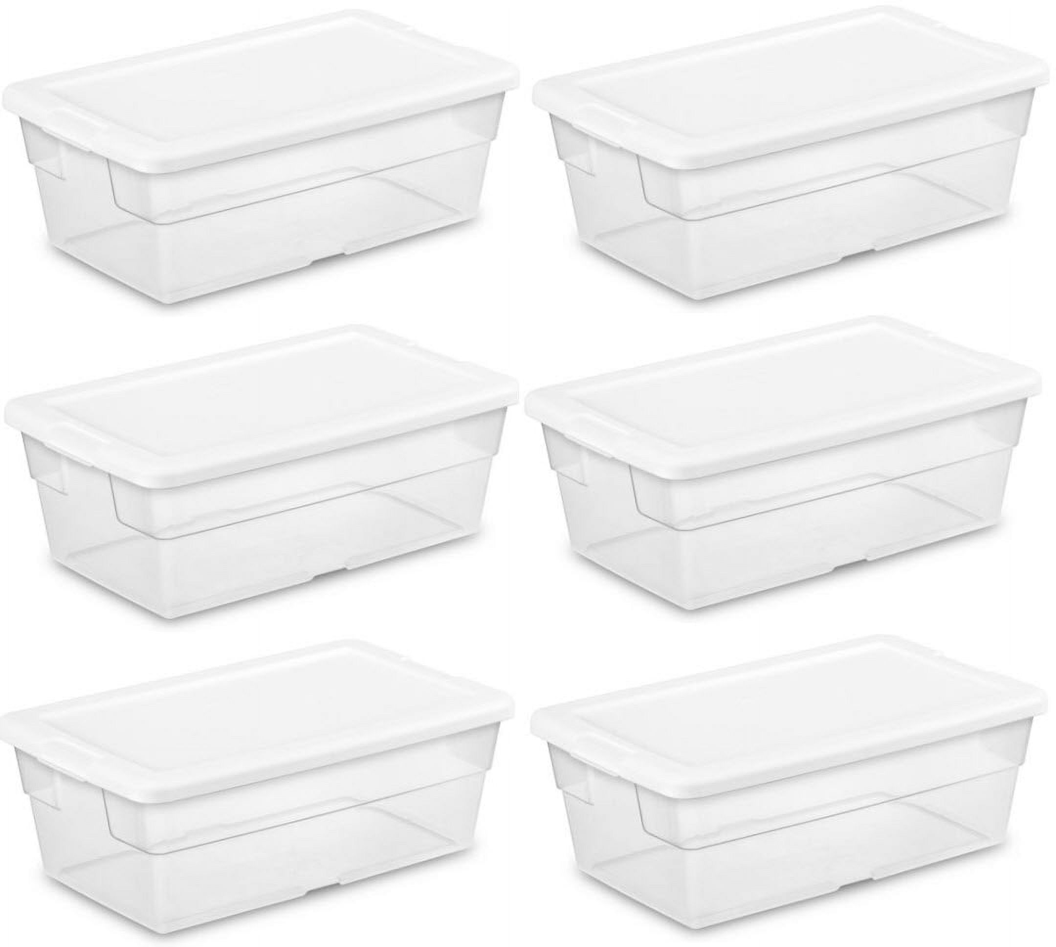 STERILITE 6-Quart Storage Bin Shoe Box - Clear (6)