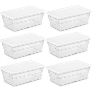 STERILITE 6-Quart Storage Bin Shoe Box - Clear (6)