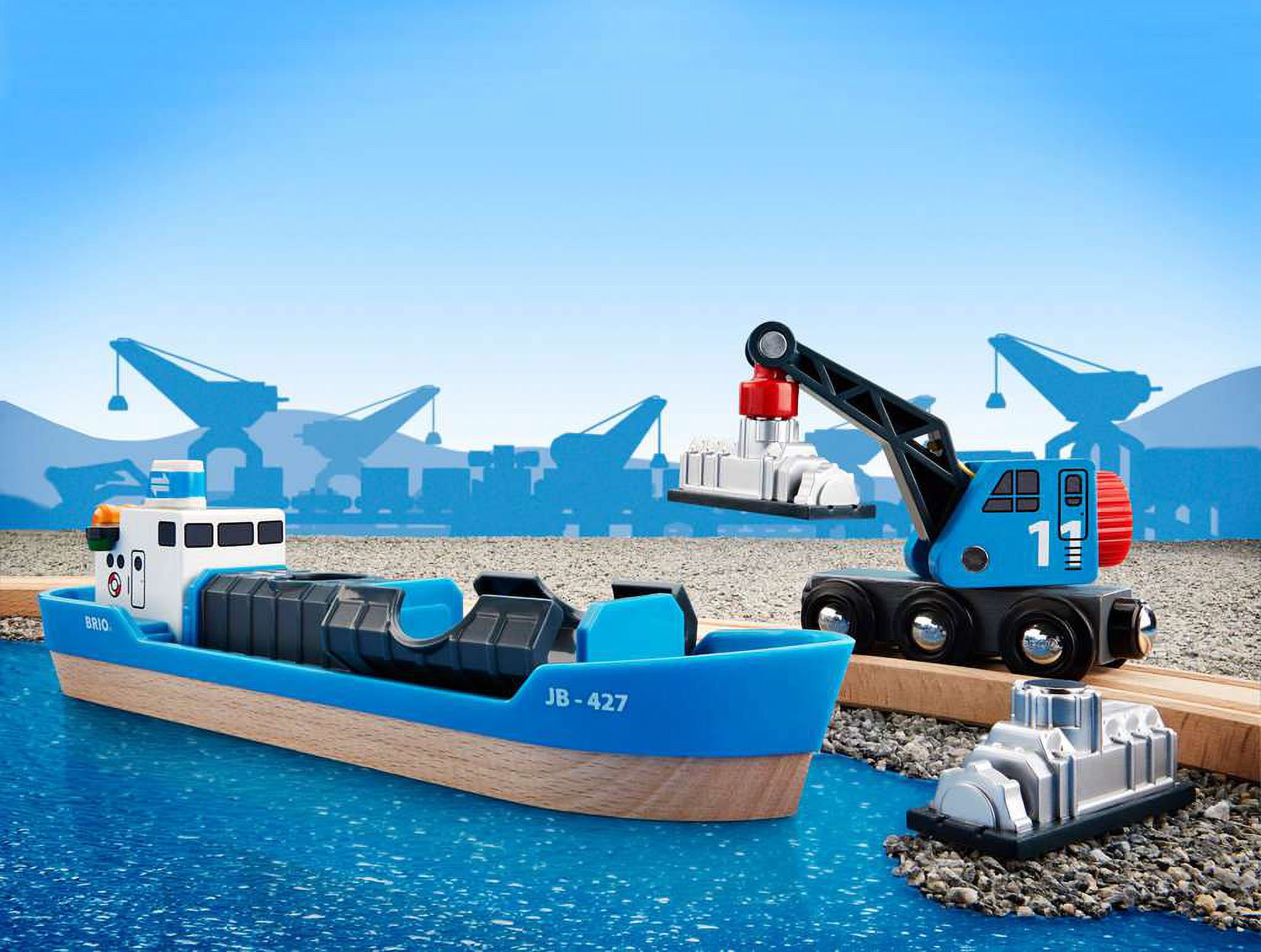 BRIO Freight Ship & Crane Railway Accessory