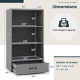 thumbnail image 2 of Topcobe 48" Tall 4 Tiers Wood Bookcase with Drawer, Corner Storage Organizer for Bedroom Home Office, Gray, 2 of 8
