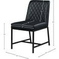 thumbnail image 3 of Meridian Furniture Bryce Quilted Black Vegan Leather Dining Chair (Set of 2), 3 of 9