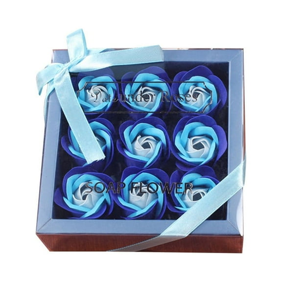 SUSHANG 9 Rose Soap Flowers Petal Valentine'S Day Gifts Artificial Decor Rose Flower Bath Soap Bouquet