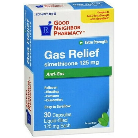 GNP Gas Relief Extra Strength 125mg 30 Count