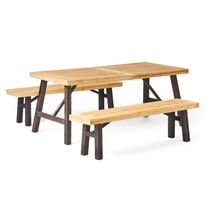 GDF Studio Valverde Outdoor Acacia Wood 3 Piece Picnic Set, Teak