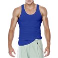 thumbnail image 1 of Aayomet Débardeur Homme Serré Couleur Unie Sport Musculation Base (Bleu, TG), 1 of 4