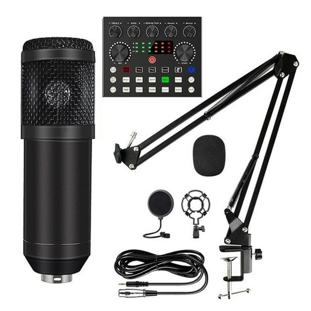 Condenser Microphone with V8S Live Sound Card(Optional)for Live Streaming,Singing,Gaming