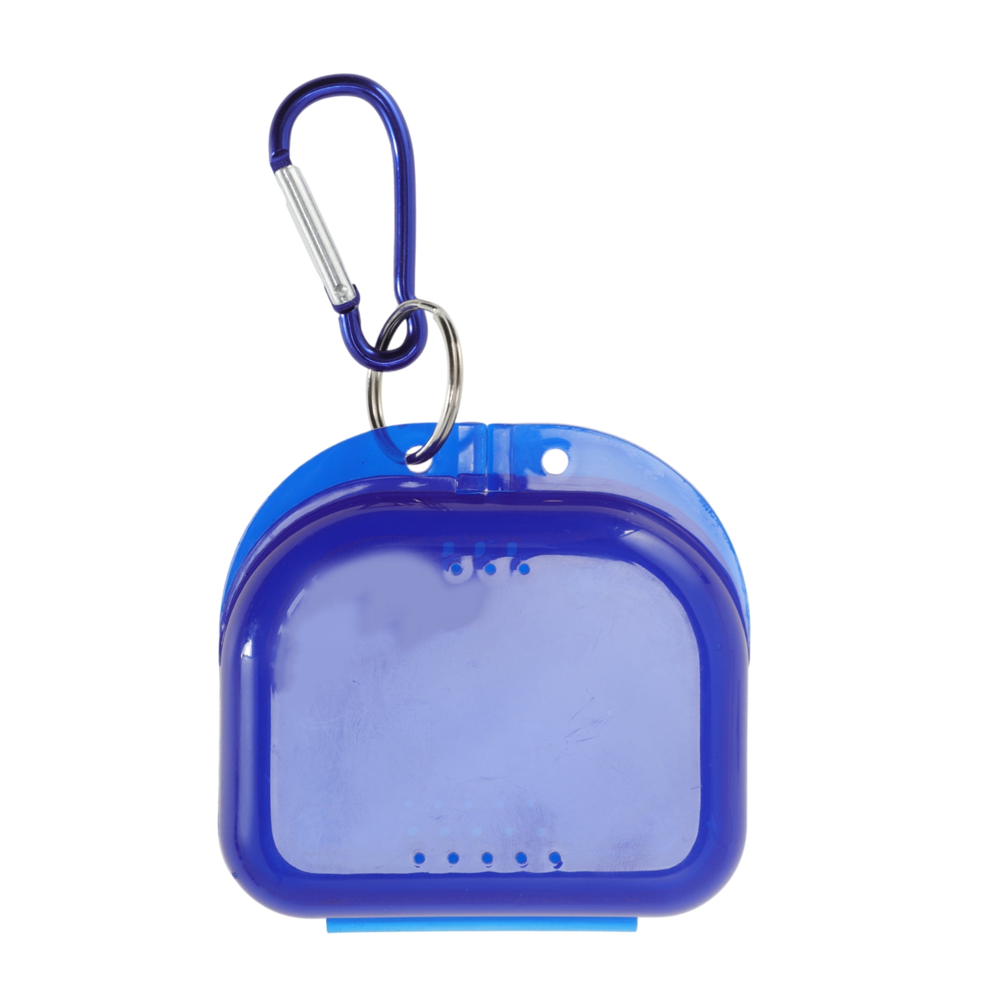 Unique Bargains Compact Braces Box with Buckle 1 Pc Clear, Dark Blue