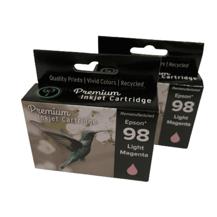 2PK High-Yield Light Magenta Ink Cartridge for Epson 98 & 99 T0986 - Fits Epson 700 710 725 730 800