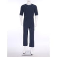 thumbnail image 7 of Raenseen Adaptive Clothing for Men with Alzheimer, Easy Dressing Back Zipper Jumpsuit Comfort Daily Wear Navy Blue XL, 7 of 7