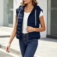 thumbnail image 4 of Womens Puffer Vest Lightweight Winter Sleeveless Jacket Quilted Outerwear with Hood Zip Up Down Vests with Pockets,S-3XL, 4 of 9
