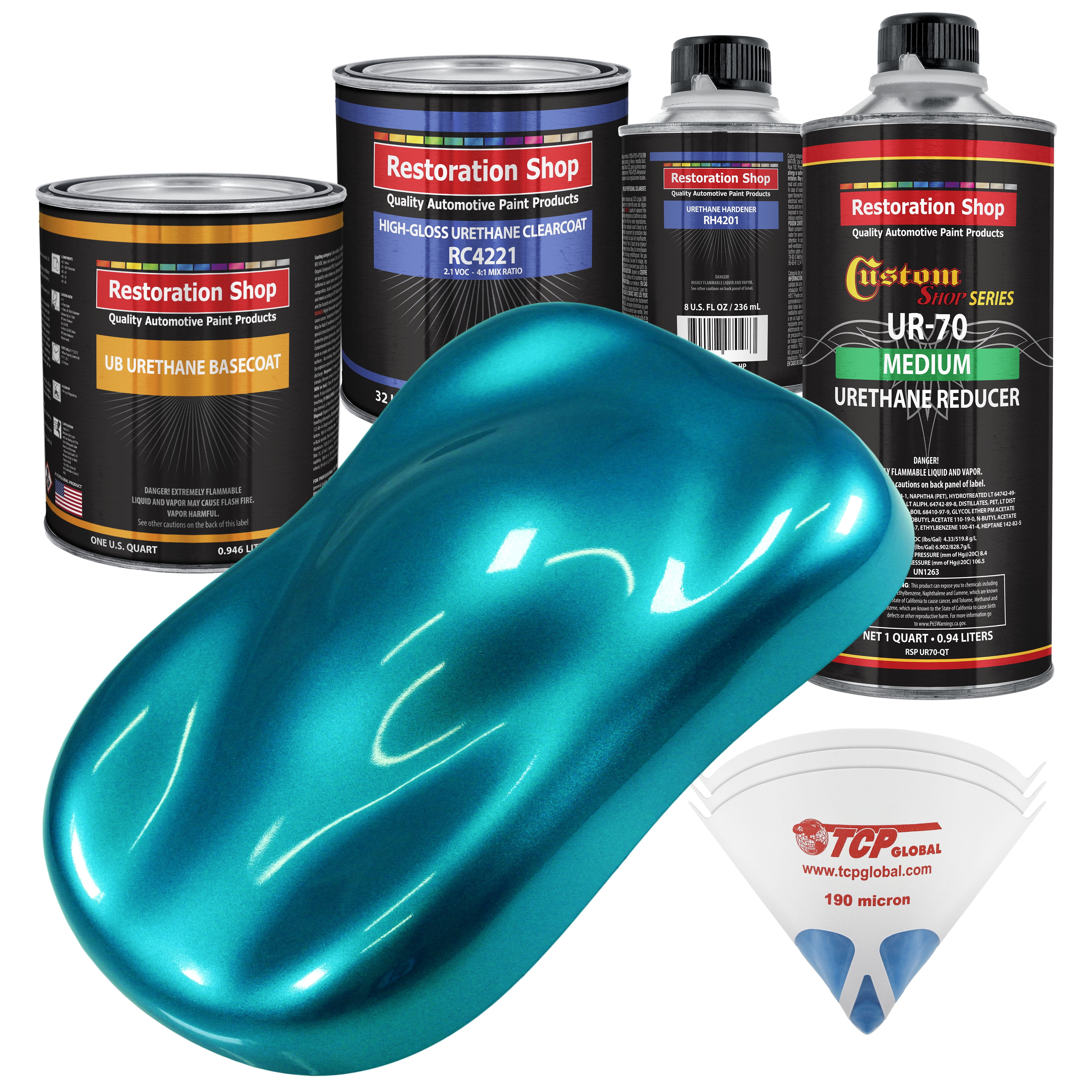 Teal Green Metallic Quart URETHANE BASECOAT CLEARCOAT Car Auto Body