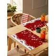 thumbnail image 4 of Placemats Set of 6, Cotton Linen Heat Table Mats Non-Slip Washable Various Christmas Ornaments Snowflakes Waves Red Placemat for Holiday Banquet Dining Kitchen Table Decor, 4 of 6