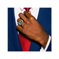 thumbnail image 4 of Mens Sterling Silver Fleur-De-Lis Ring with Black Onyx and Ruby, 4 of 5