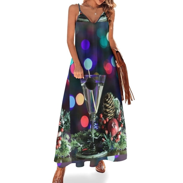 Vestido sin mangas Martini navideño Vestido vintage ropa mujer verano 2024 novedades