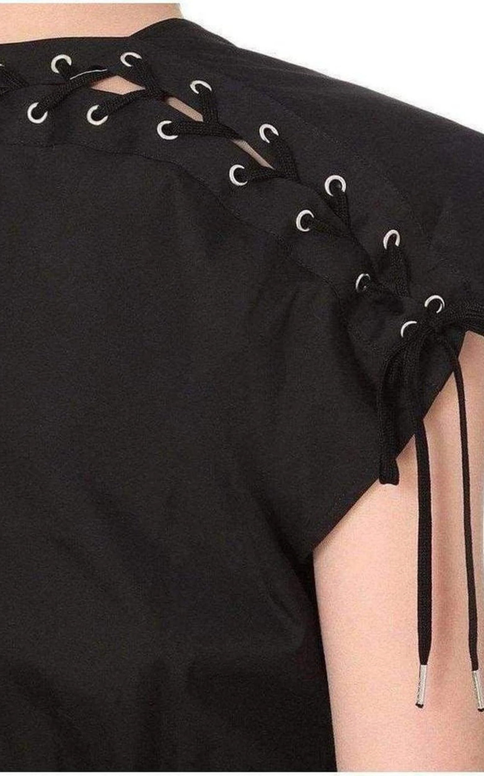 パーティードレス Lace Up Panel Black Cotton Dress Lace Up Panel Black Cotton Dress - Walmart.com