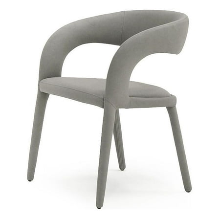 Modrest Faerron Modern Leatherette Upholstered Dining Chair in Gray