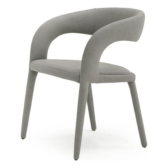 Modrest Faerron Modern Leatherette Upholstered Dining Chair in Gray