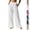 #02 White, variant on Linen Cotton Pants Women Wide Leg Elastic High Waisted Beach Flowy Pull On Dressy Casual Baggy Slacks with Pockets, #02 Beige XXL