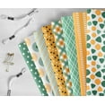 thumbnail image 6 of Soimoi 8 Pc Fat Quarter Bundle,Basic GeometricPrint 18"x 22"DIY Patchwork-100% CottonPre-Cut Quilting Fabric Green & Orange, 6 of 7