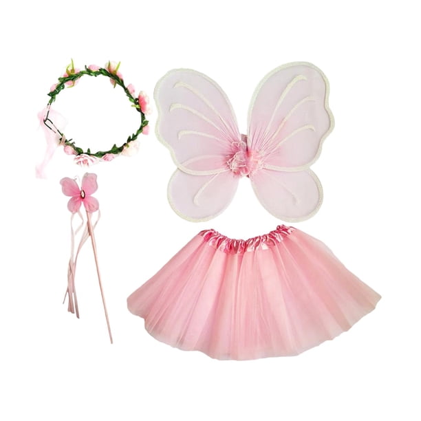 Disfraz de hada para niñas, vestido de ensueño para juegos de simulación, cumpleaños y carnaval. Rosa