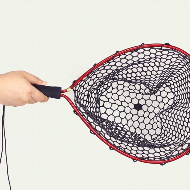 CEORPER Aluminum Pole Handle EVA Grip Silicone Dip Fish Net Freshwater Fly Fishing Net