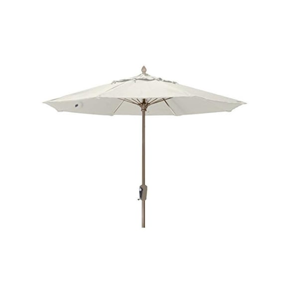 FiberBuilt Umbrellas 9' Oct Market 8 Rib Crank Lift with Natural White Marine Grade Solution Canopy