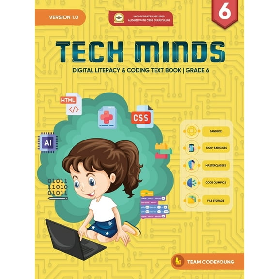 TECH MINDS Version 1.0: Digital Literacy & Coding Text Book Grade 6, (Paperback)