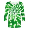 thumbnail image 4 of Blouses for Women Plus Size,Tie Dye St Patricks Day Shirt Women Irish Shamrock 3/4 Sleeve Tops Saint Patricks Day Green Clover Tshirts, 4 of 5