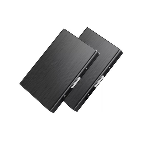 Tarjetero Para Tarjetas De Crédito Metal Inoxidable 2 Piezas Negros Belug Tarjetero