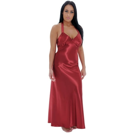 Sexy Long Red Satin Charmeuse Plus Size Night Gown Pleating Detail ...