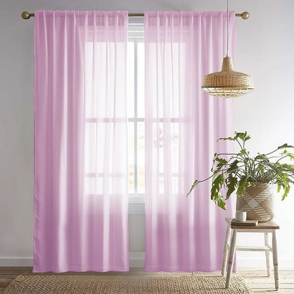 Dtwnek 1 Pair 2 Panels Sheer Window Curtain Soft Light Filtering Curtains for Bedroom Living Room, 39" x 78"