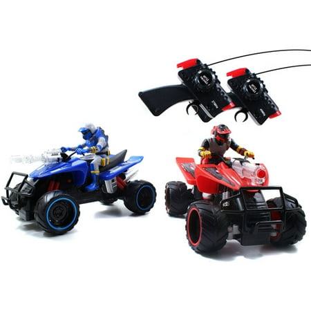 Jada Toys Battle Machines Radio-Controlled Quad Bike Laser Combat, Set of 2 (Red & Blue)