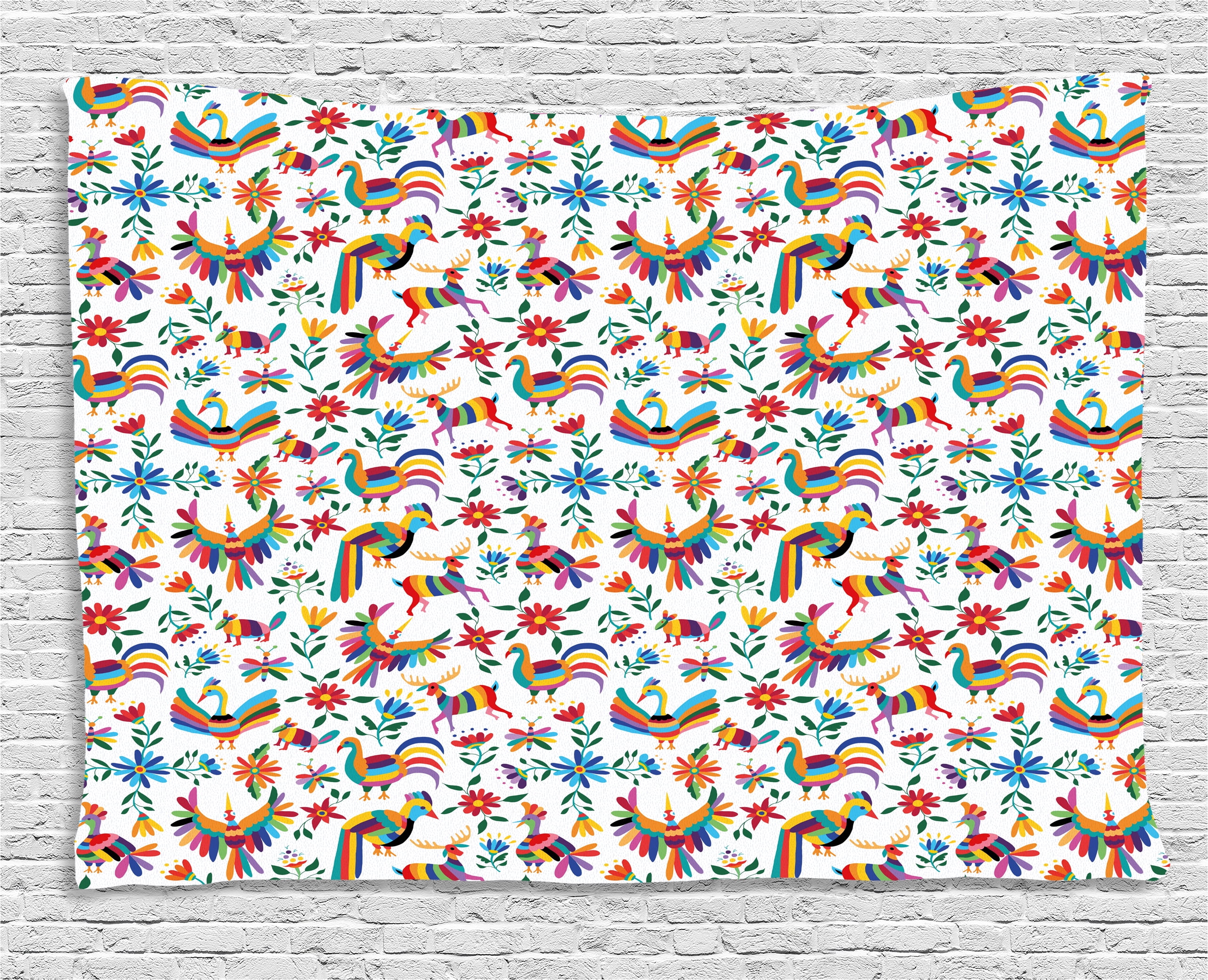 Mexican Tapestry, Traditional Latin American Art Design with Natural