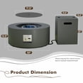 thumbnail image 6 of 30 in. Round 50000 BTU Coating Steel Outdoor Fire Pit Table with Tank Holder, LED Light, Cobalt Blue Beans,Gas Fire Pit Table for Outside, 6 of 9