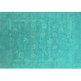 thumbnail image 1 of Ahgly Company Machine Washable Indoor Rectangle Oriental Turquoise Blue Industrial Area Rugs, 5' x 8', 1 of 4