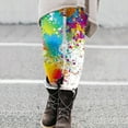 thumbnail image 2 of Bibifish Womens Yoga Pants Colorful Paint Splatter Yoga Pants High Waist Soft Fabric Art Class & Errands Edgy Leggings For Ladies, 2 of 4
