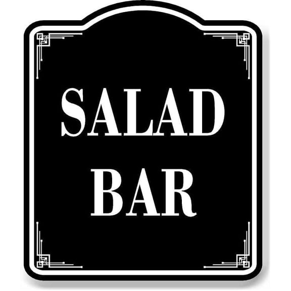 Salad Bar BLACK Aluminum Composite Sign, 15"x18"