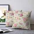 thumbnail image 2 of 18x18 Pillow Covers Set of 2, Pink Purple Vintage Floral Throw Pillow Covers Decorative Couch Cushion Case, Hydrangea Botanical Elegant Microfiber Square Pillowcases for Bedroom Car Living Room, 2 of 9